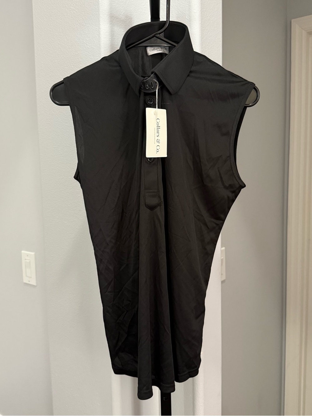 Collars and Co. Sleeveless Black Tank Women’s Golf Polo Shirt Size XL NWT